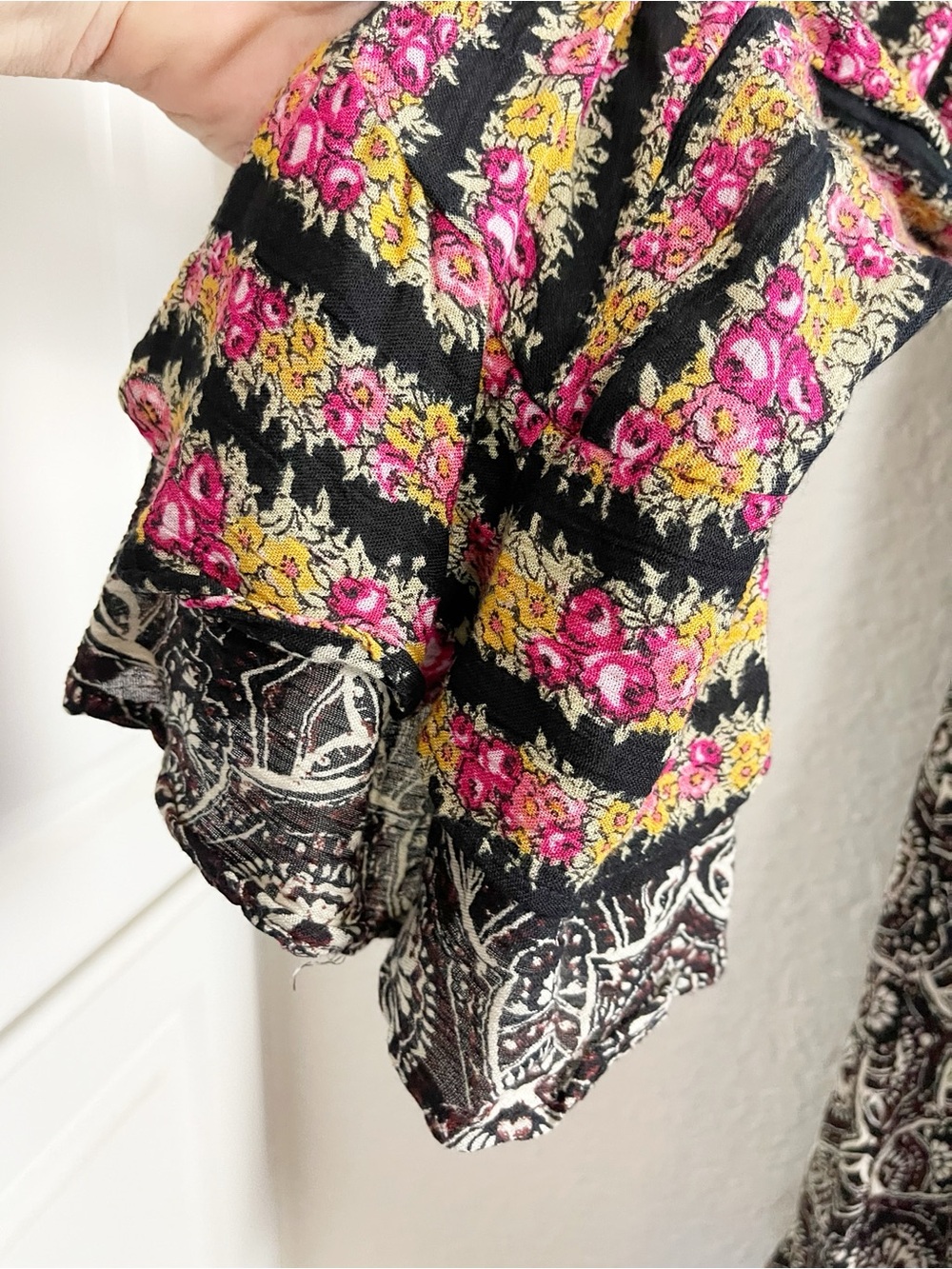 Free People Falling into you Boho Floral V-Neck Tunic baby doll dress - Picture 7 of 9